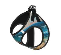 Harnais de promenade réglable pour chien imprimé plage romantique harnais laisse clips harnais pour animal de compagnie harnais d'entraînement pour animal domestique gilet