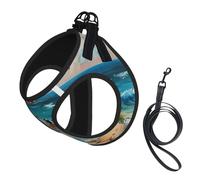 Harnais de promenade réglable pour chien imprimé plage romantique harnais laisse clips harnais pour animal de compagnie harnais d'entraînement pour animal domestique gilet