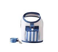 Harnais de Sac à Dos rayé for Petit Chien, Harnais Anti-échappée en Maille Sandwich de Traction de 120cm(Blue,S)