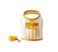 Harnais de Sac à Dos rayé for Petit Chien, Harnais Anti-échappée en Maille Sandwich de Traction de 120cm(Yellow,M)