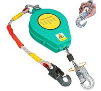 Harnais de Securite Anti Chute 10m/15m/20m, 150kg Dispositif Antichute a Rappel Automatique Professionnel, Protection Antichute Rétractable pour Toiture, D'échafaudage et Travaux en Hauteur(Vert,20m)