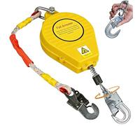 Harnais de Securite Anti Chute 10m/15m/20m, 150kg Dispositif Antichute a Rappel Automatique Professionnel, Protection Antichute Rétractable pour Toiture, D'échafaudage et Travaux en Hauteur(Jaune,15m)