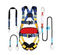 Harnais De Sécurité avec Longe Réglable, Kit De Sécurité De Harnais De Toiture, Ceinture De Harnais à 5 Points avec Longe Antichute Absorbant Les Chocs Réglable, Mise à Nive, A