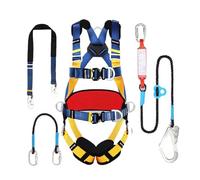 Harnais De Sécurité avec Longe Réglable, Kit De Sécurité De Harnais De Toiture, Ceinture De Harnais à 5 Points avec Longe Antichute Absorbant Les Chocs Réglable, Mise à Nive, B