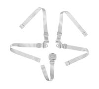 Harnais de Sécurité Cinq Points Réglable pour Chaise Haute Garçon Fille | Nylon Blanc, Boucle à Dégagement Rapide, Fixation Sûre, pour Repas, Restaurant, Siège Rehausseur