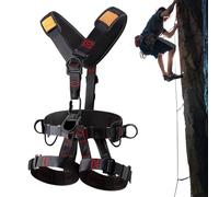 Harnais de sécurité pour construction : ceinture à cinq points avec boucles réglables, harnais de protection contre les chutes amovible, équipement d'escalade des arbres, laisse de chasse | Kit de
