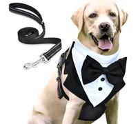 Harnais de smoking réglable pour chien avec nœud papillon pour animal domestique pour fiançailles, anniversaire, Saint-Valentin, fête