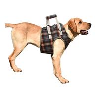 Harnais De Soutien De La Patte Avant du Chien, Sangles Respirantes Réglables pour Les Chiens âgés, Handicapés, Souffrant d'une Blessure Articulaire, D'arthrite Ou Paralysés(L, Blue Plaid)