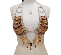 Harnais de soutien-gorge multicouches pour femmes, chaîne de poitrine perlée, mode discothèque, fête, bijoux, accessoires, pour femmes
