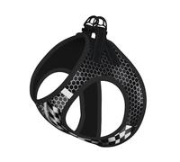 Harnais de taille moyenne pour chien - Petite taille, motif drapeau à damier, réglable, pour chats et chiens, parfait pour la promenade en plein air