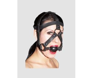 Harnais de Tête en Cuir avec Bâillon