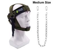 Harnais De Tête Et De Cou Pour L'entraînement D'haltérophilie,Divers Entraînements,Sangle Réglable,Mentonnière,Force,Équipement D'entraînement De Musculation - Type Green With Chain