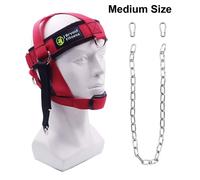 Harnais De Tête Et De Cou Pour L'entraînement D'haltérophilie,Divers Entraînements,Sangle Réglable,Mentonnière,Force,Équipement D'entraînement De Musculation - Type Red With Chain