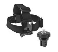 Harnais de tête réglable pour caméra de sport - EUROWEB - Noir - Adaptateur universel inclus