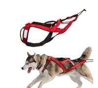 Harnais De Traction Pour Chien, Harnais De Mushing À Dos Croisé Pour Exercices En Traîneau À Chiens, Harnais De Traction Pour Animaux De Compagnie Pour Chiens, Husky, Skijoring, Scootering,Rouge,XL