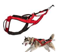Harnais de traction pour chien - Harnais de traction du dos pour chien - Harnais en X pour exercices de traîneau - Pour exercices de traîneau - Luge d'animaux domestiques - Pour canoë-VTT (rouge