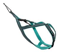 CANI C GEAR, Harnais de Type X-Back, Modèle Olympia, Couleur Noir/Turquoise, Réglages Dorsal et Encolure, Doublure en néoprène Anti-Irritation, Garanti à Vie, Taille XL