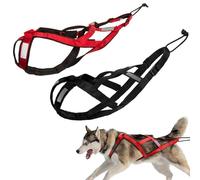 Harnais de traction pour chiens - harnais de traction avec dos en X pour exercices de traîneau de chiens, harnais de traction de poids d'animaux de compagnie, pour cani-VTT, ski attelé - grande course