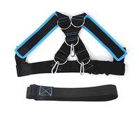 Harnais de Traction pour traîneau à épaule Portant Le Poids, Harnais d’entraînement de résistance avec Sangle de Traction réglable pour traîneau à pneus, entraînement de la Force (Noir Bleu)