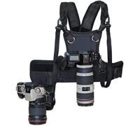 Harnais de transport Photographe sangle de poitrine corps élastique réglable avec Côté Housse de caméra 1/4"" Vis