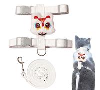 Harnais de voyage pour chat | Vêtements anti-évasion pour chiot avec décor lion dansant - Dureté réglable de la poitrine du chat, fournitures d'extérieur pour animaux de compagnie pour la marche, le