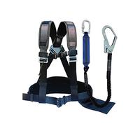 Harnais d'escalade， Harnais d'escalade, harnais d'escalade extérieur, ceinture de sécurité, corde de sauvetage for le travail sur toiture(Black)