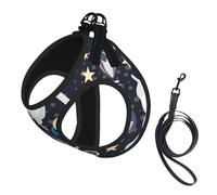 Harnais d'été amusant pour chien avec impression astronaute - Doux et léger - Harnais respirant réfléchissant pour une promenade facile