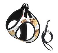 Harnais d'été amusant pour chien imprimé chien, gilet doux et léger, harnais respirant réfléchissant pour une promenade facile