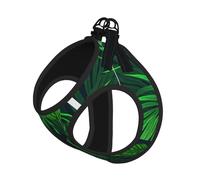 Harnais d'été pour chien avec impression de plantes tropicales vertes - Doux et léger - Harnais réfléchissant pour une promenade facile