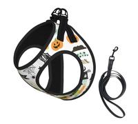 Harnais d'été pour chien avec impression de scrapbooking pour Halloween, gilet léger et respirant, réfléchissant pour une promenade facile
