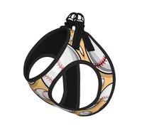 Harnais d'été pour chien avec laisse réglable et réfléchissant Motif balle softball