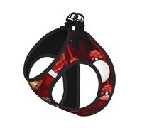 Harnais d'été pour chien avec laisse réglable et réfléchissant Motif boule de Noël et clochette dorée