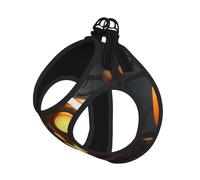 Harnais d'été pour chien avec laisse réglable et réfléchissant Motif chouette citrouille Happy Halloween