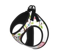 Harnais d'été pour chien avec laisse réglable et réfléchissante, motif hibou, fleurs et écureuil