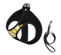 Harnais d'été pour chien avec nœud et girafe - Doux et léger - Respirant - Réfléchissant pour une promenade facile