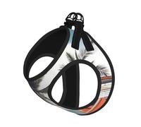 Harnais d'été pour chien imprimé bus coloré palmier, gilet doux et léger, harnais respirant réfléchissant pour une promenade facile