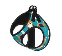 Harnais d'été pour chien imprimé chien, gilet doux et léger, harnais réfléchissant pour animaux de compagnie pour une promenade facile