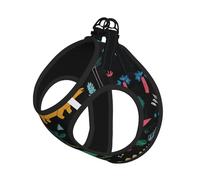 Harnais d'été pour chien imprimé feuille de palmier dinosaure, gilet doux et léger, harnais respirant réfléchissant pour une promenade facile