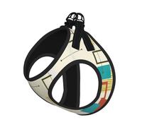 Harnais d'été pour chien imprimé moderne du milieu du siècle, gilet doux et léger, harnais respirant réfléchissant pour une promenade facile