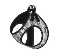 Harnais d'été pour chien imprimé peau de serpent noir et blanc, gilet doux et léger, harnais respirant réfléchissant pour une promenade facile
