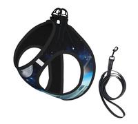 Harnais d'été pour chien imprimé Space Planet - Doux et léger - Respirant - Réfléchissant pour une promenade facile