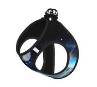 Harnais d'été pour chien imprimé Space Planet - Doux et léger - Respirant - Réfléchissant pour une promenade facile