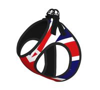 Harnais d'été réfléchissant avec motif drapeau du Royaume-Uni pour chiens et chats de petite, moyenne et grande taille