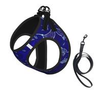 Harnais d'été réfléchissant pour chiots et chats de petite, moyenne et grande taille Motif raies Manta et poissons