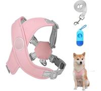Harnais d'extérieur confortable pour chien, 100 % respirant et confortable, anti-rupture, convient aux chiens de taille moyenne et petite (rose, S)