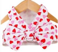 Harnais d'extérieur pour chien - Style cœur - Imprimé cœur - Dos - Pour chat et petit chien - Vêtements fins pour animaux de compagnie - Harnais pour chiot de printemps et d'été (M, rouge)