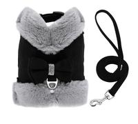 Harnais d'hiver Chaud pour Animal De Compagnie, Vêtements pour Chiots, Gilet Mignon pour Chihuahua, Yorkshire, Carlin, Ensemble De Laisse, Doux Et Confortable, Vêtements pour Petit Chien, Adapté