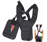 Harnais double ajustable pour débroussailleuse AIMOONSA - support épaule noir universel