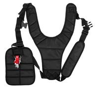 Harnais double épaule pour débroussailleuse - Ajustable Rembourré - Nylon - Noir - Pour Stihl, Husqvarna, Echo