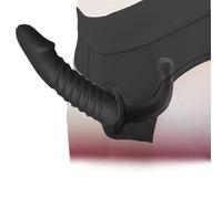 Harnais double gode Taille L Slip avec gode interne Pantalon pénien Silicone Double gode Gode-ceinture Plug anal gros Point G Gode-ceinture Sextoy pour hommes et femmes